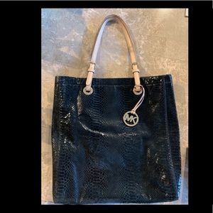 Michael Kors Black leather snake print